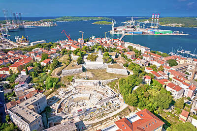 Adventure Photography - Pula, Istria. Defense fortress and bay of Pula aerial view by Brch Photography
