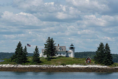 Route 66 Royalty Free Images - Pumpkin Island Lighthouse 1 Royalty-Free Image by Robert Powell