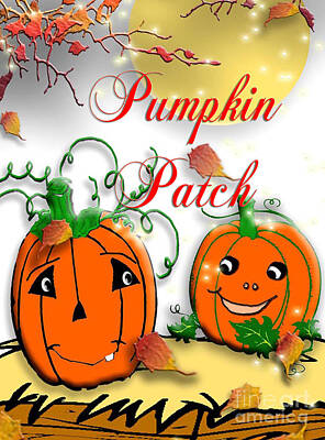 Belinda Landtroop Mixed Media - Pumpkin Patch Fun by Belinda Landtroop