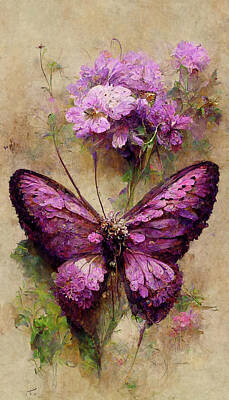 The Best Of Erin Hanson - Purple Butterflies  by Athena Mckinzie