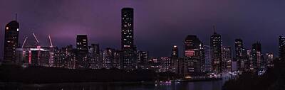 Abstract Skyline Photos - Purple City  by Rick Nelson