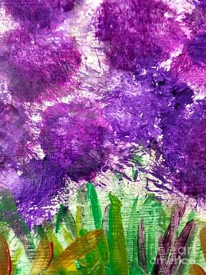 Roses Paintings - Purple Globe Amaranth  by Rose Elaine