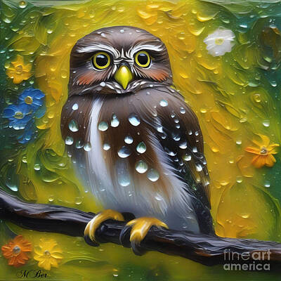 Birds Digital Art - Pygmy Owl by Myra Bernard