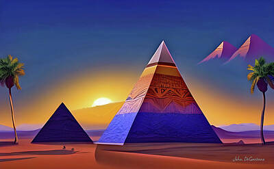 Science Fiction Mixed Media - Pyramid Sky by John DeGaetano