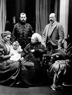 Portraits Photos - Queen Victoria and Family Portrait - 1896 by War Is Hell Store