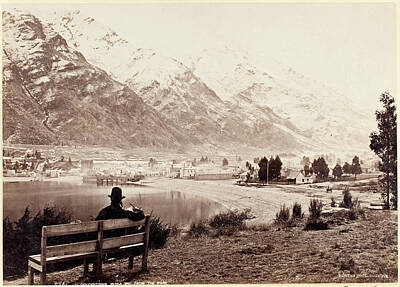 Lime Art - Queenstown and Lake Wakatipu from The Park, 1870-1880s, Queenstown, by Burton Brothers studio by Arpina Shop