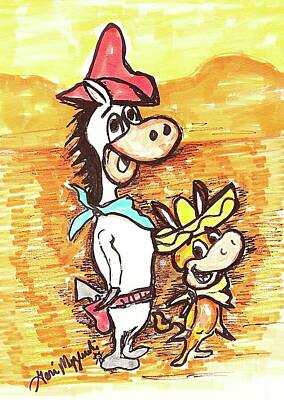 Comics Royalty-Free and Rights-Managed Images - Quick Draw McGraw and Baba Looey 1950s cartoon by Geraldine Myszenski