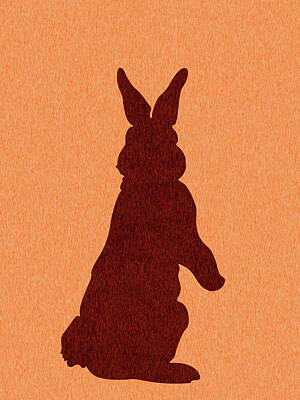 Mixed Media - Rabbit Silhouette - Scandinavian Nursery Decor - Animal Friends - For Kids Room - Minimal by Studio Grafiikka