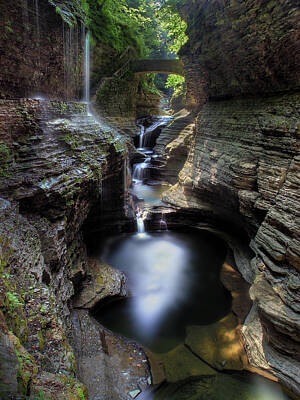 Printscapes - Rainbow Falls - Watkins Glen 1 by Matthew Conheady
