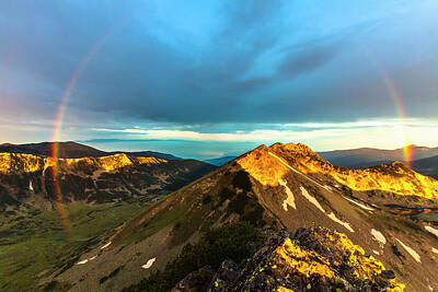 Abstract Rectangle Patterns Royalty Free Images - Rainbow Over the Mountain Royalty-Free Image by Evgeni Dinev