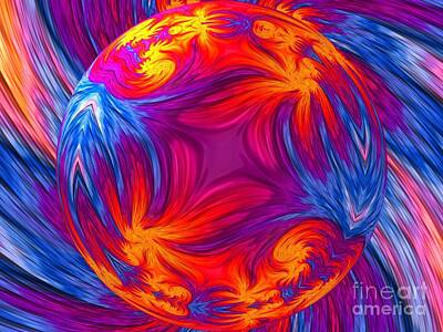 Lilies Digital Art - Raindrop on the Orange Daylilies Fractal Abstract by Rose Santuci-Sofranko