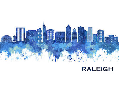 Advertising Archives - Raleigh North Carolina Skyline Blue by NextWay Art