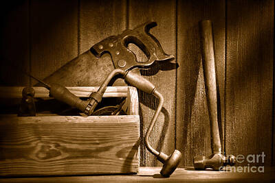 Landmarks Royalty-Free and Rights-Managed Images - Ranch Tools - Sepia by American West Legend
