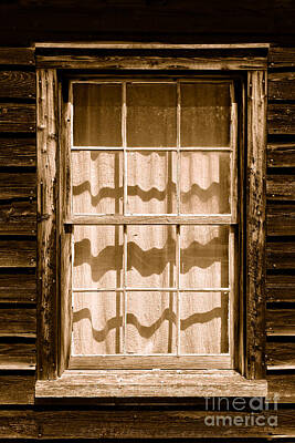 Landmarks Royalty-Free and Rights-Managed Images - Ranch Window - Sepia by American West Legend