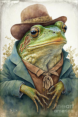 Reptiles Paintings - Randy The Rancher by Tina LeCour