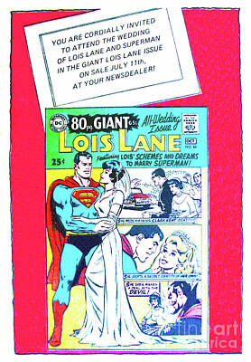 Comics Royalty-Free and Rights-Managed Images - Rare 1968 add for the DC comics Superman wedding  by David Lee Thompson