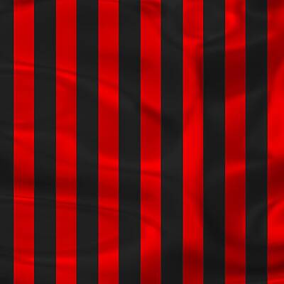 Recently Sold - Baseball Digital Art - Red And Black Sportive Striped by Alberto RuiZ