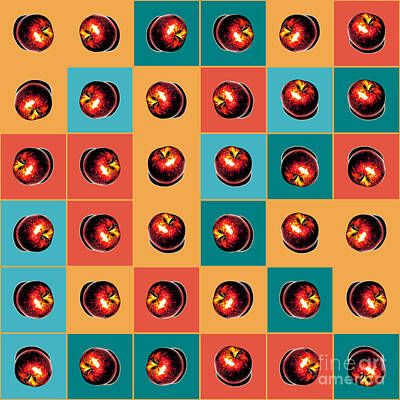 Chemical Glassware - Red apples pattern by Gaspar Avila