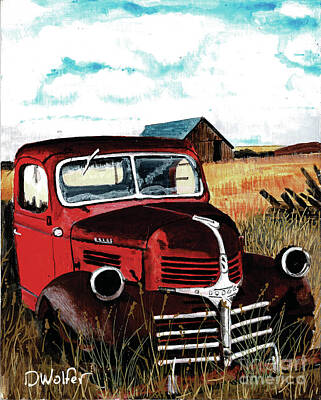 In Flight - Red Dodge Pickup by David Wolfer
