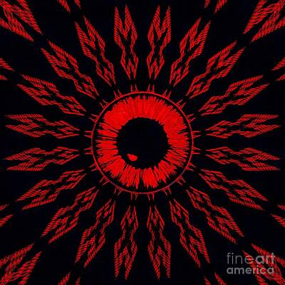 Abstract Digital Art - Red Eye Digital Painting by Douglas Brown