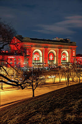 Football Photos - Red Friday For The Kansas City World Champions - Union Station by Gregory Ballos