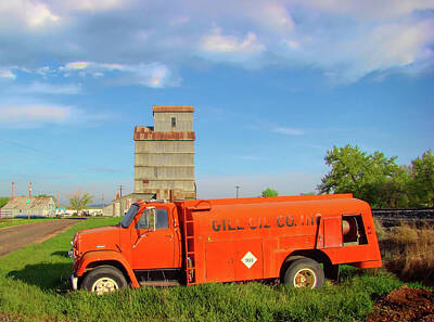 Transportation Royalty-Free and Rights-Managed Images - Red Gill Oil Co. Truck by Cathy Anderson