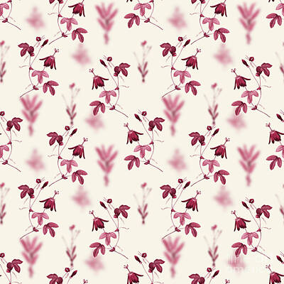 Vintage Pharmacy Royalty Free Images -  Red Passion Flower Botanical Seamless Pattern in Viva Magenta n.0063 Royalty-Free Image by Holy Rock Design