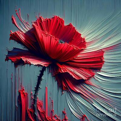 Abstract Flowers Royalty-Free and Rights-Managed Images - Red Poppy by Maria Dryfhout