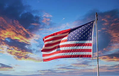 Rowing Royalty Free Images - Red White and Blue on Sunset Royalty-Free Image by Darryl Brooks