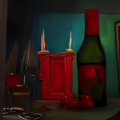 Surrealism Digital Art - Red Wine Emotions by Acr Acr