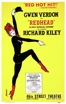 Cities Paintings - Redhead - Broadway Poster - Gwen Verdon by Sad Hill - Bizarre Los Angeles Archive