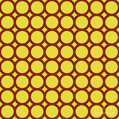 Royalty-Free and Rights-Managed Images - Repeating Simple Block Circle Pattern In Golden Yellow And Chestnut Brown n.0011 by Holy Rock Design