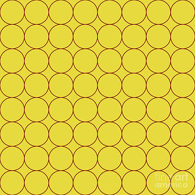 Royalty-Free and Rights-Managed Images - Repeating Simple Circle Pattern In Golden Yellow And Chestnut Brown n.1064 by Holy Rock Design