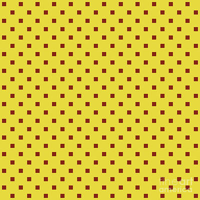 Royalty-Free and Rights-Managed Images - Repeating Square Dot Pattern In Golden Yellow And Chestnut Brown n.0637 by Holy Rock Design