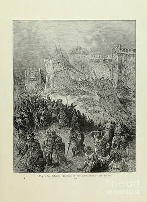 Fantasy Drawings Royalty Free Images - Repulse of the Crusaders at Jerusalem by Dore v1 Royalty-Free Image by Historic illustrations