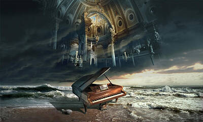 Surrealism Digital Art Rights Managed Images - Requiem or Music set you free Royalty-Free Image by George Grie