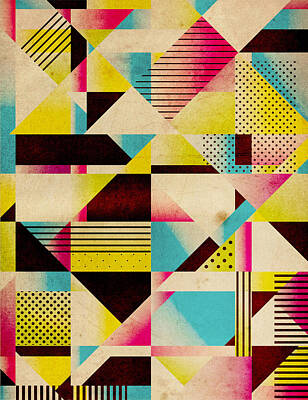 Abstract Drawings Rights Managed Images - Retro Abstract Geometric Background Royalty-Free Image by Julien