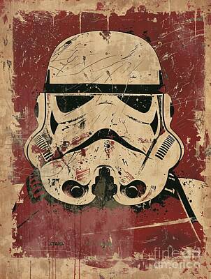 Comic Character Paintings - Retro Stormtrooper Poster by Pixel  Chimp