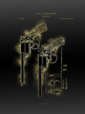 Stock Photography - Revolver Patent Black Gold by Bekim M