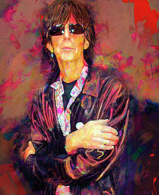 Cities Mixed Media Royalty Free Images - Ric Ocasek The Cars Royalty-Free Image by Mal Bray