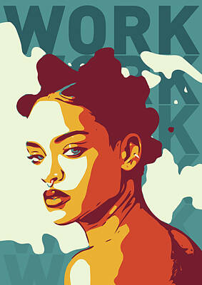 Landmarks Digital Art - Rihanna by Wonder Poster Studio