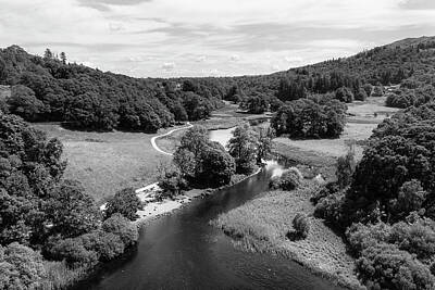 Nailia Schwarz Food Photography - River Brathay at Elterwater monochrome by Graham Moore