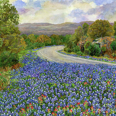 Paintings - Roadside Wildflowers - In Bloom 1 by Hailey E Herrera
