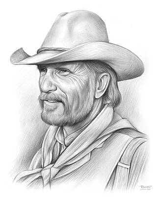 Actors Rights Managed Images - Robert Duvall 2 - pencil Royalty-Free Image by Greg Joens