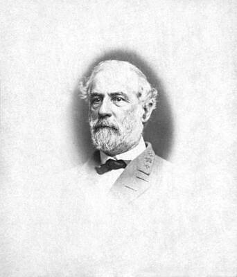 Portraits Photos - Robert E. Lee Portrait - Circa 1861 by War Is Hell Store