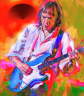 Musician Mixed Media Rights Managed Images - Robin Trower Musician Royalty-Free Image by Mal Bray
