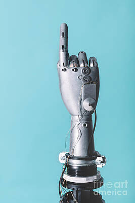 Steampunk Photos - Robotic hand in retro future style pointing finger by Michal Bednarek