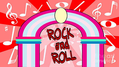 Rock And Roll Digital Art - Rock And Roll Jukebox by Bigalbaloo Stock