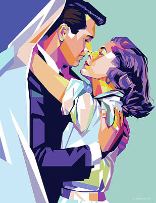 Royalty-Free and Rights-Managed Images - Rock Hudson and Lauren Bacall by Stars on Art