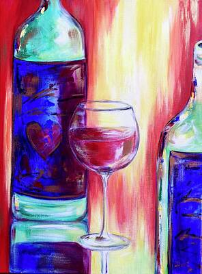 Wine Paintings - Rock the Red by Debi Starr